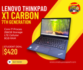 Thinkpad X1 Carbon 7th Gen | i7-8th Gen | 8GB | 256GB | MD