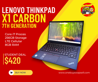 Thinkpad X1 Carbon 7th Gen | i7-8th Gen | 8GB | 256GB | MD