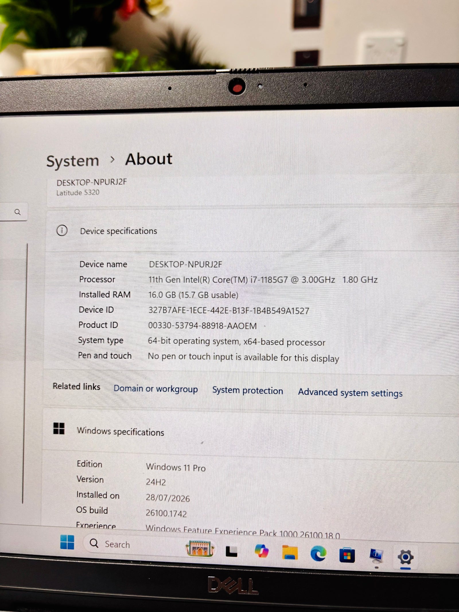 Dell Latitude 5320, Core i7-1185G7 @3.00GHz, 16GB RAM 256GB SSD, Batt 50%
