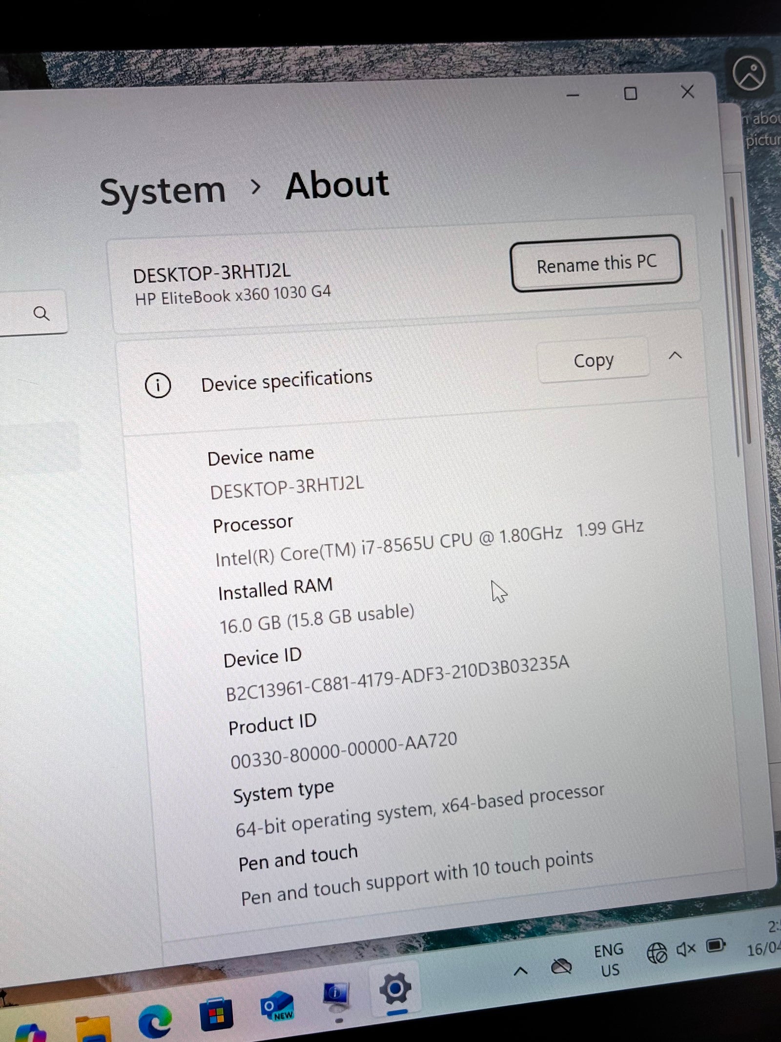 HP EliteBook x360 1030 G3 Notebook