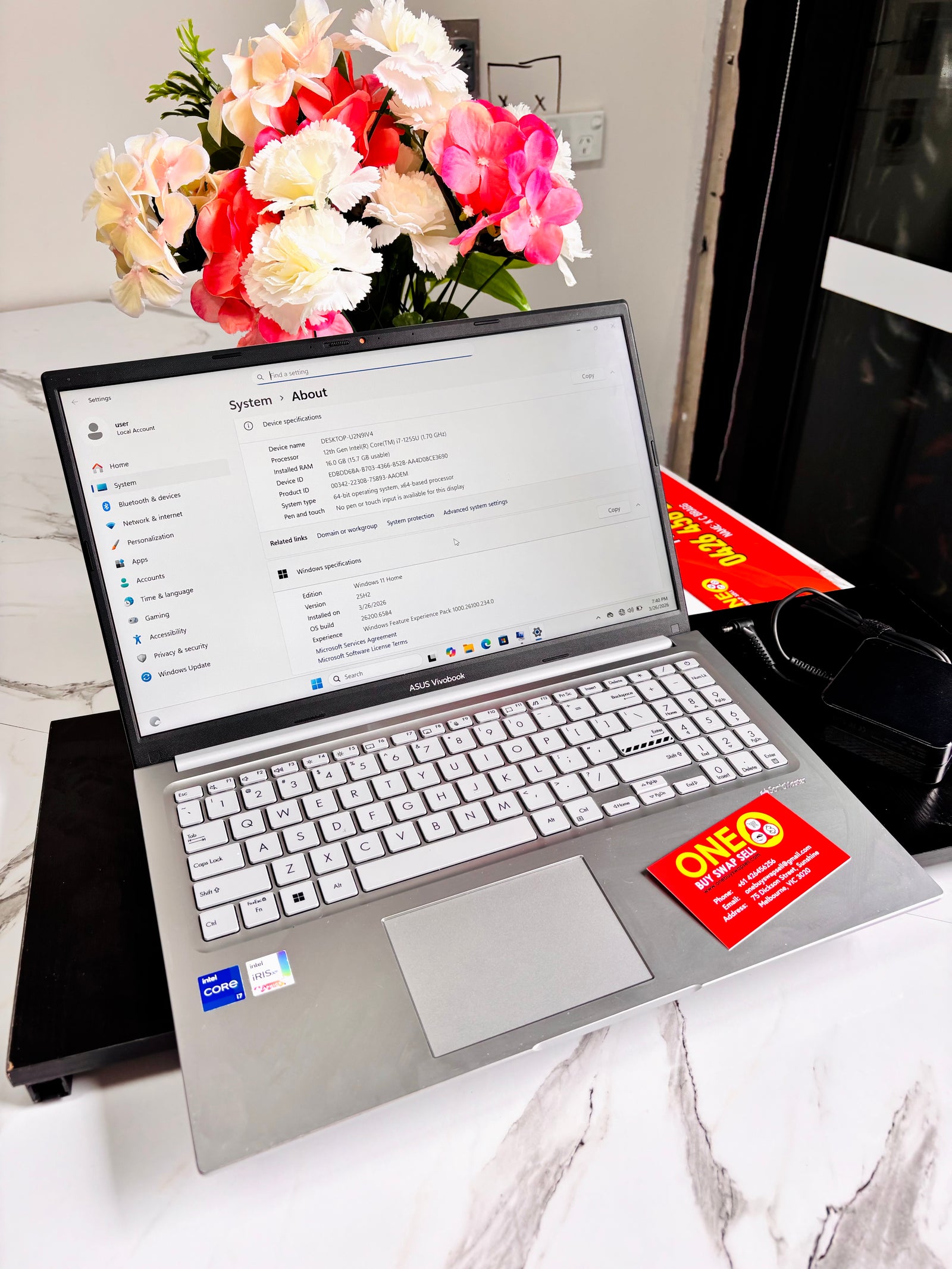 ASUS VivoBook 15 (X1504Z) 15.6inch Touchscreen Laptop, 16GB RAM
