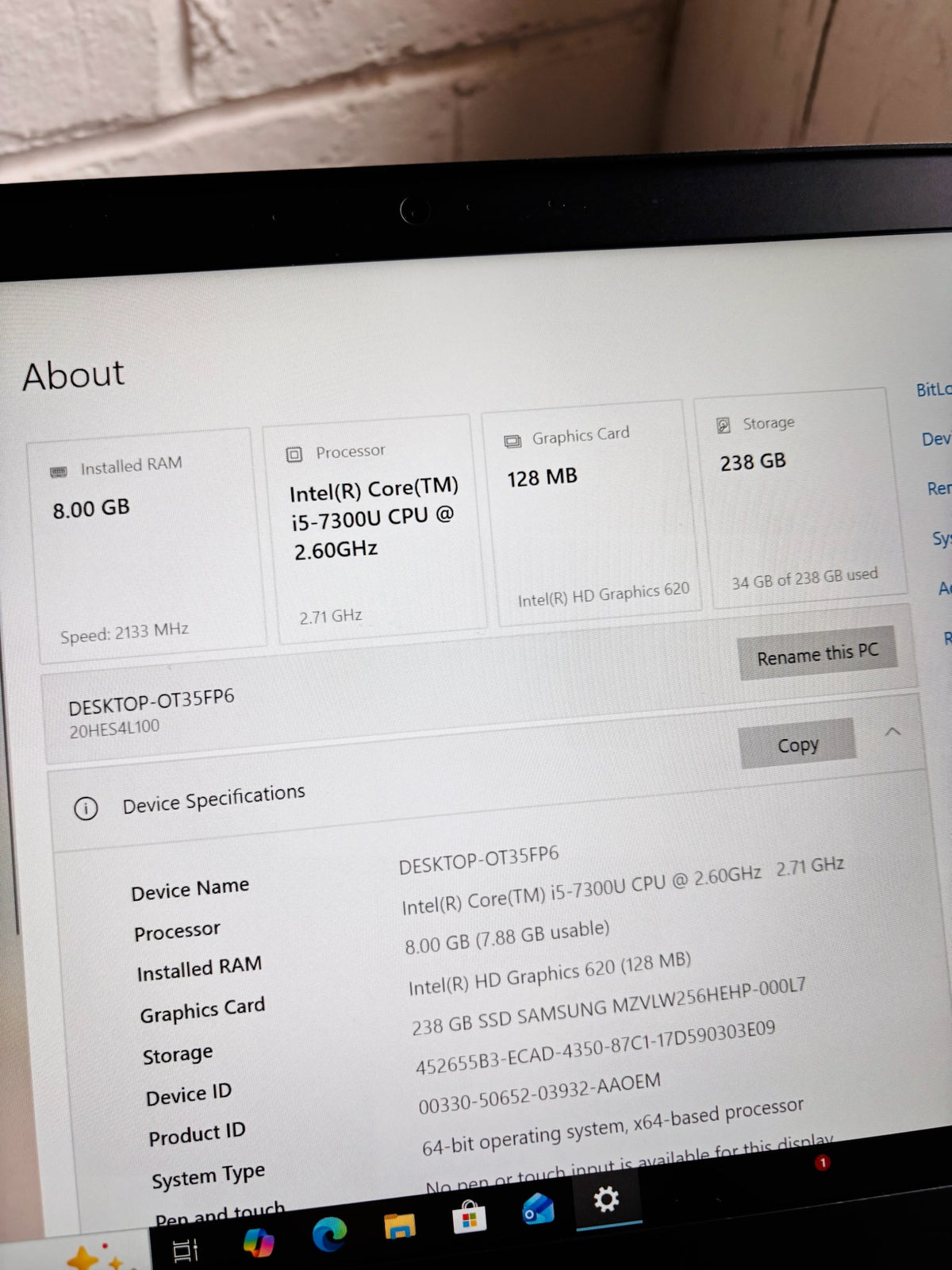 Lenovo ThinkPad T470 i5 7th Gen 8GB RAM 256GB SSD