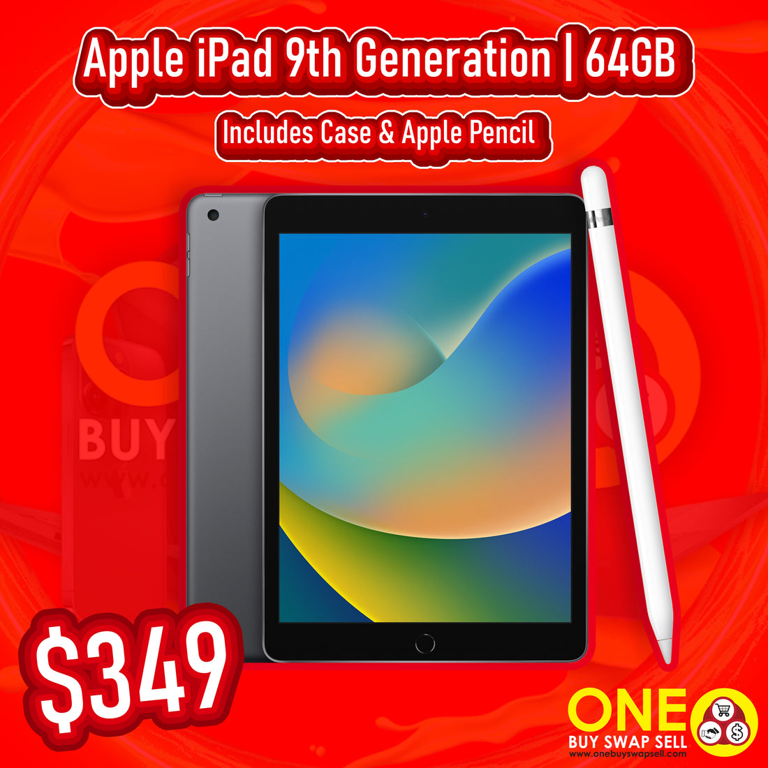 Apple iPad 9th Generation Combo + Apple Pencil & Case (Firm)