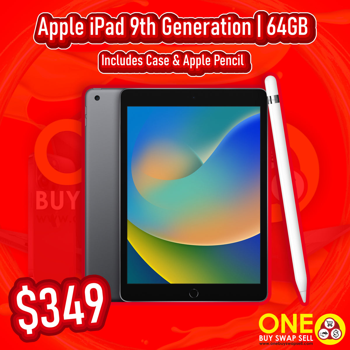 Apple iPad 9th Generation Combo + Apple Pencil & Case (Firm)