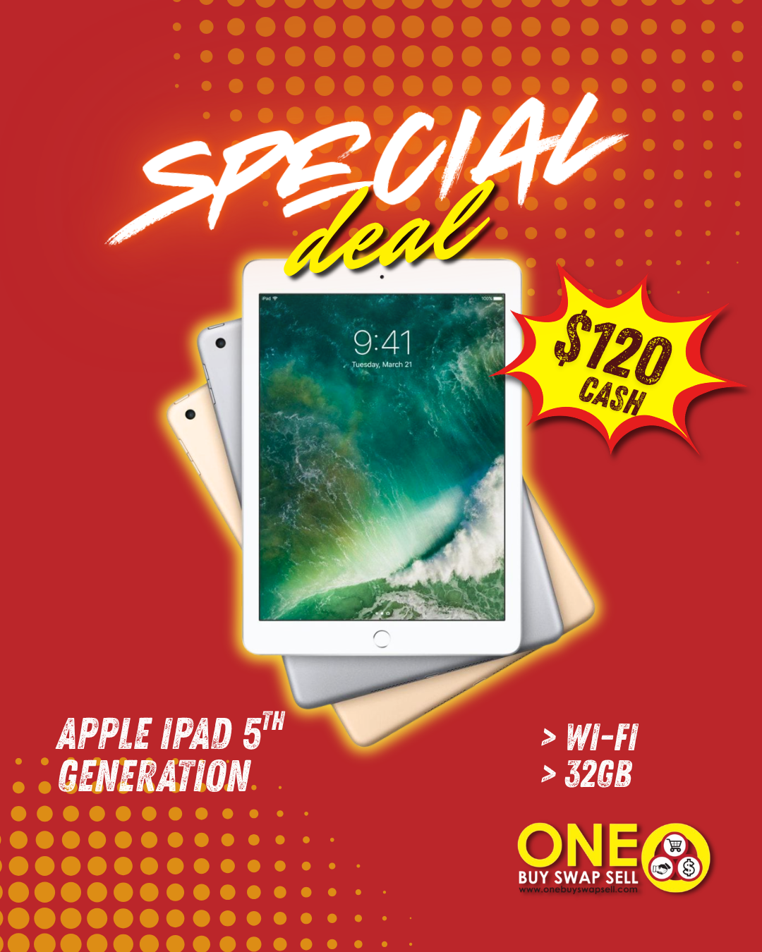 Apple iPad 5th Generation A1822 (32GB) Wi-Fi